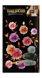 HYXF Assorted Flowers & Vase Print 9D Wall Stickers