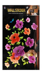 HYXF Assorted Flowers & Vase Print 9D Wall Stickers