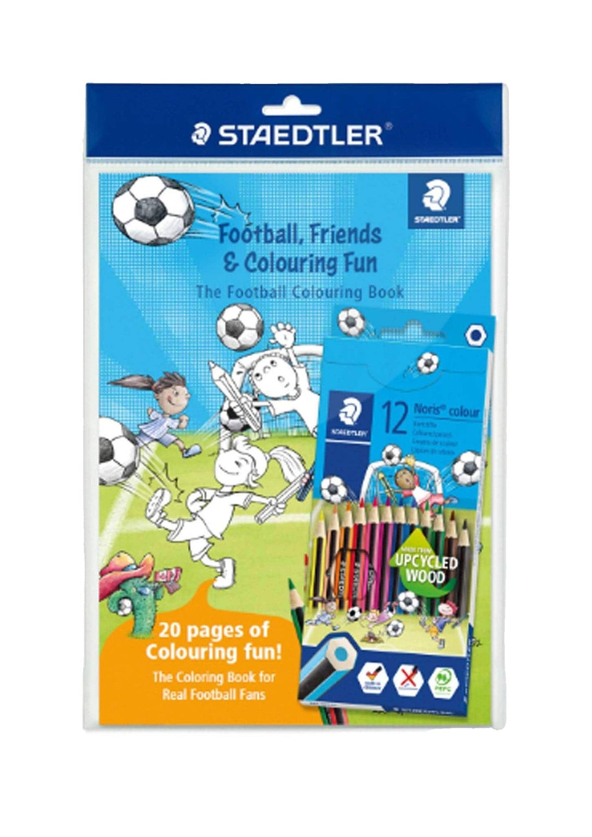Staedtler Noris Color Pencils with Football Colouring Book Set