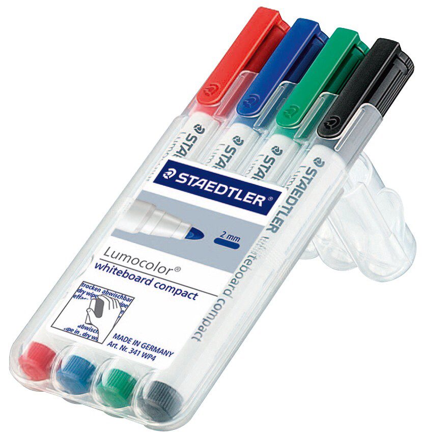 Staedtler Whiteboard Markers Round Tip – 4 Colors
