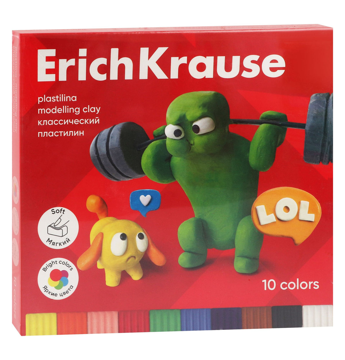 Erich Krause Jolly Friends Assorted Plastilina Modeling Clays with Molder