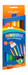 Y-Plus Dual-Ended Colored Pencils – 12 Pencils, 24 Colors