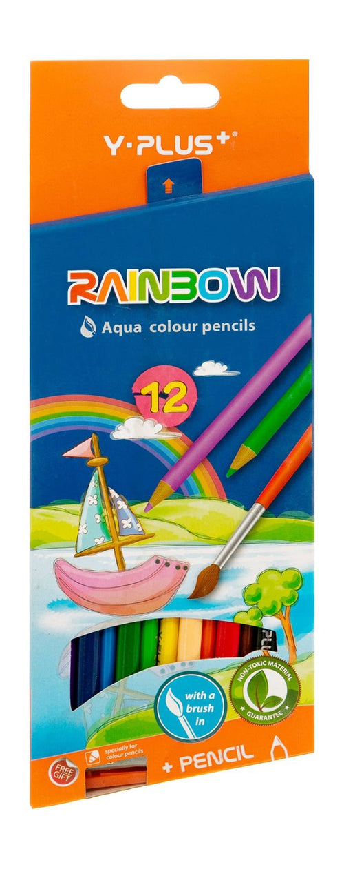 Y-Plus Watercolor Pencils – 12 Colors + Brush
