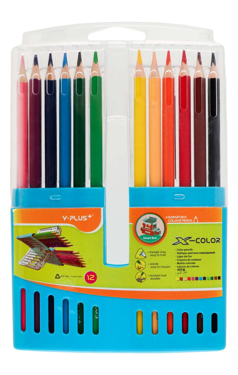 Smart Box Wooden Colored Pencils – 12 Colors, Clear Case