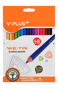 Y-Plus Long Wooden Colored Pencils – 18 Colors