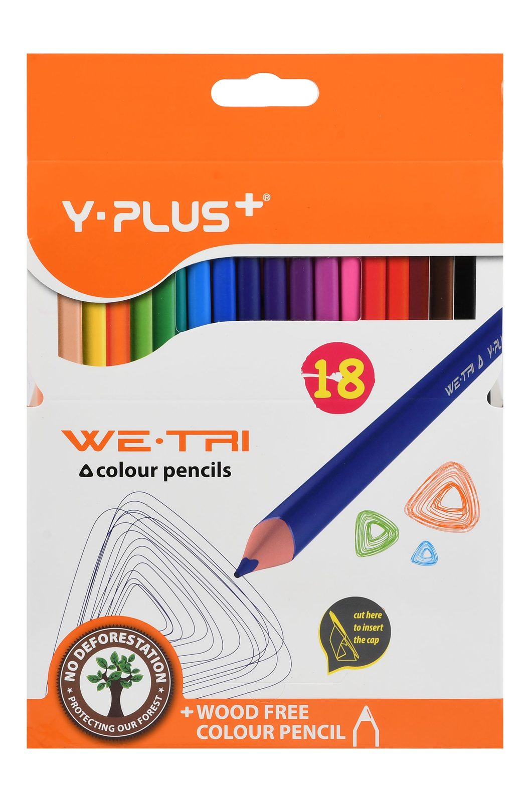 Y-Plus Long Wooden Colored Pencils – 18 Colors