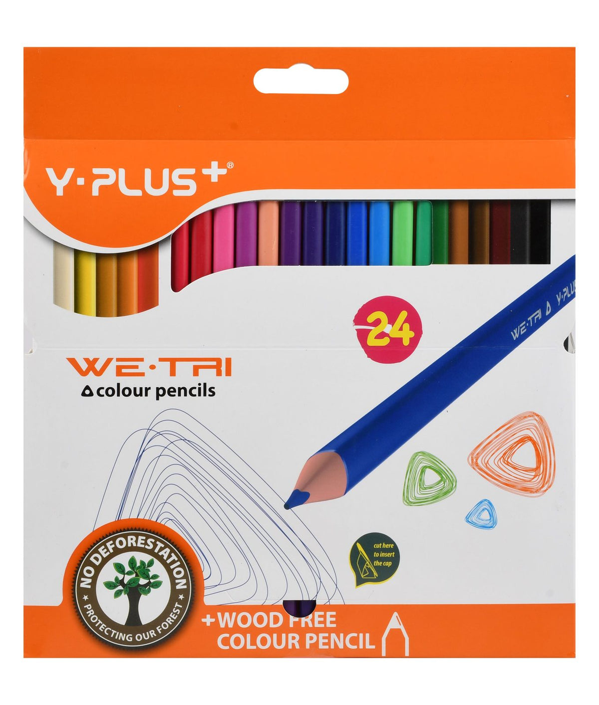 Y-Plus Long Wooden Colored Pencils – 24 Colors