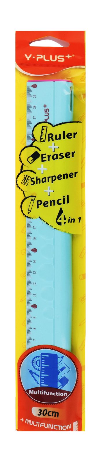 School Set – 30 cm Ruler, Sharpener, Eraser & Pen