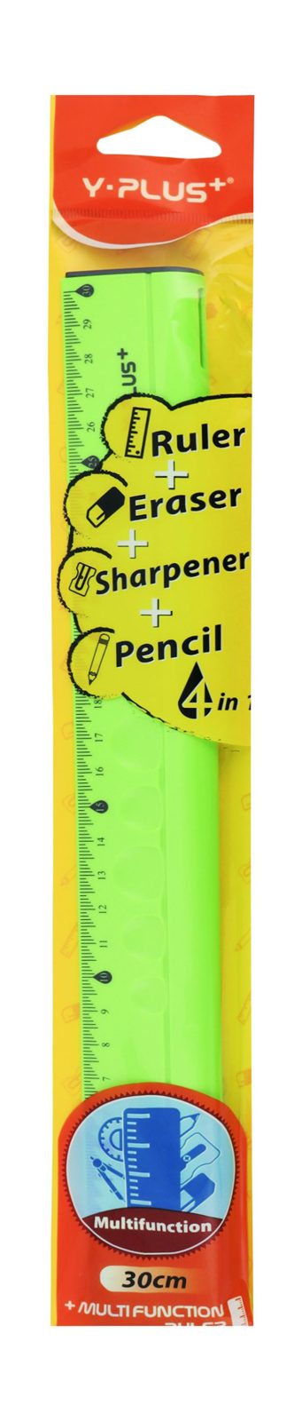 School Set – 30 cm Ruler, Sharpener, Eraser & Pen