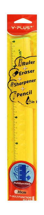 School Set – 30 cm Ruler, Sharpener, Eraser & Pen