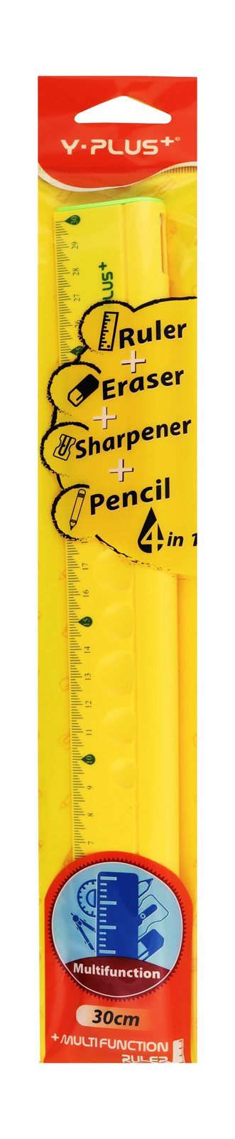 School Set – 30 cm Ruler, Sharpener, Eraser & Pen