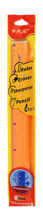 School Set – 30 cm Ruler, Sharpener, Eraser & Pen