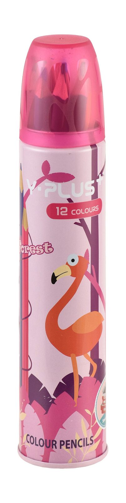 Y-Plus Wooden Colored Pencils in Metal Cup