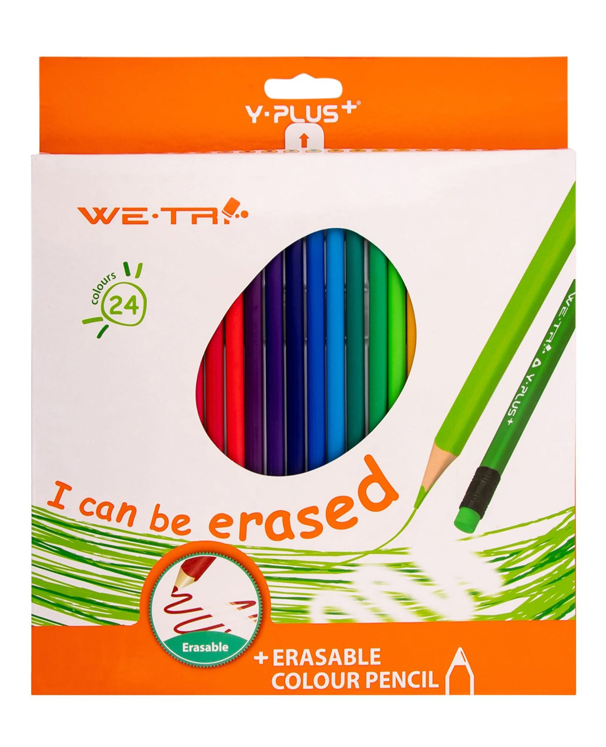 Y-Plus Wooden Colored Pencils – 24 Colors with Eraser