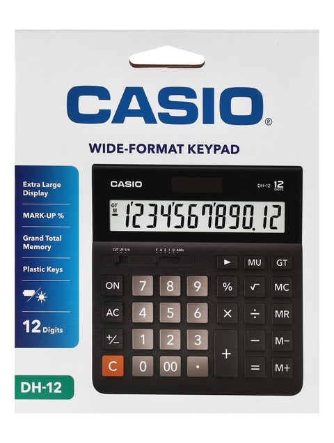 Casio Black DH-12 Electronic Calculator