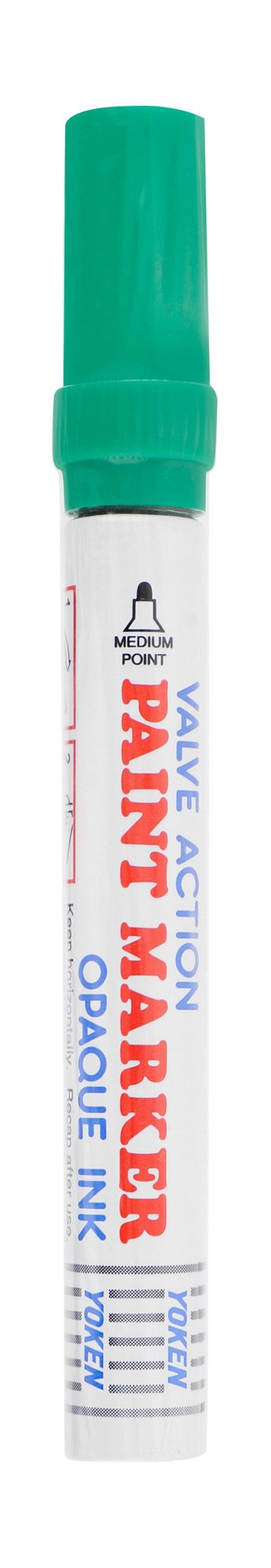 Yoken Valve Action Opaque Green Ink Medium Tip Paint Marker