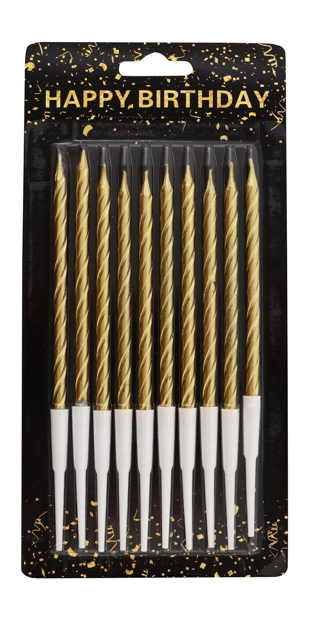 Gold Birthday Candles with Holders