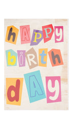 Yansit Multicolored Happy Birthday Print Greeting Card with White Envelope – 17x12cm