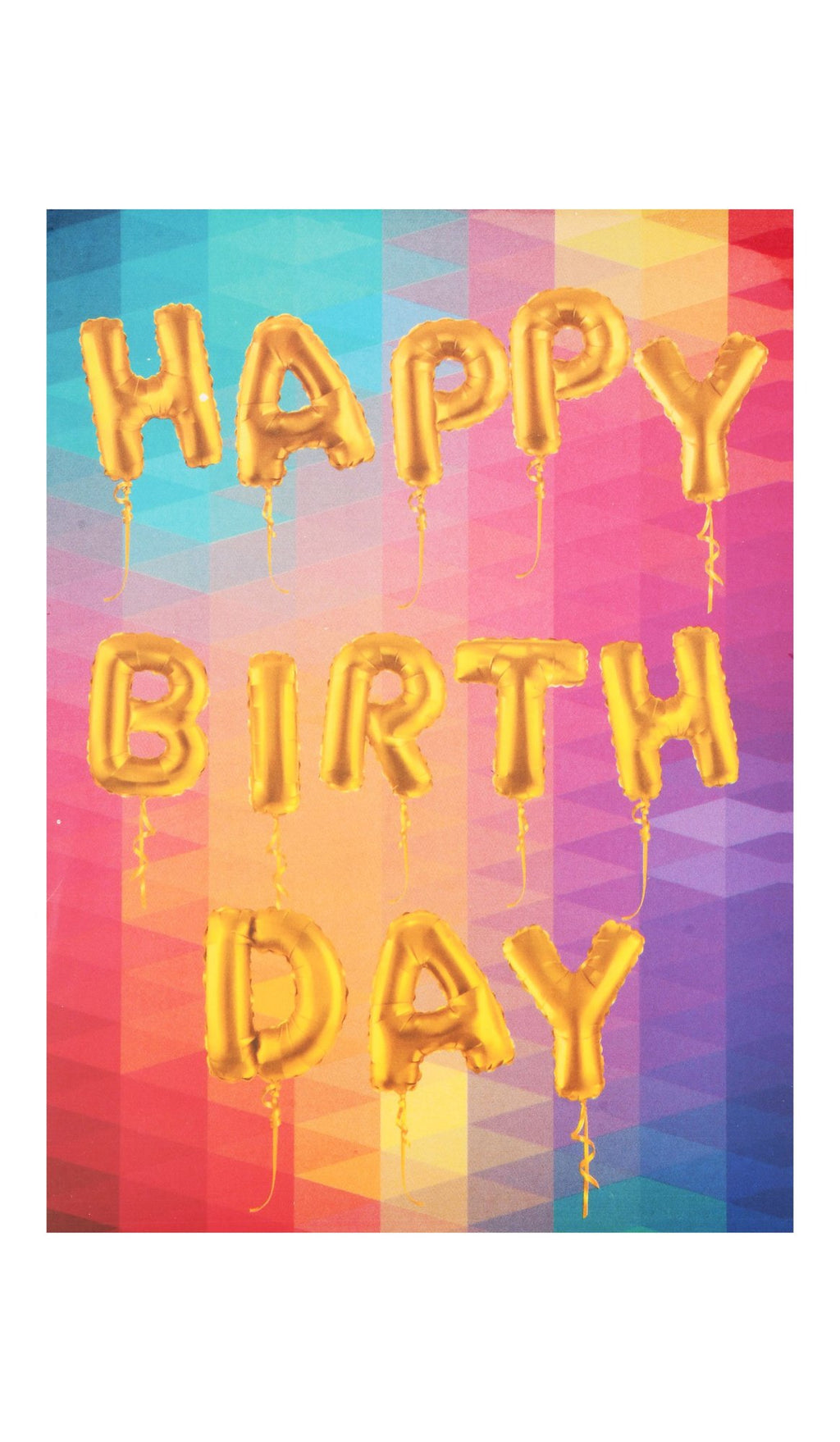 Yansit Multicolored Happy Birthday Print Greeting Card with White Envelope – 17x12cm