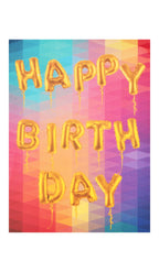Yansit Multicolored Happy Birthday Print Greeting Card with White Envelope – 17x12cm