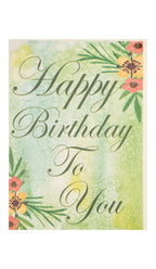 Yansit Multicolored Happy Birthday Print Greeting Card with White Envelope – 17x12cm