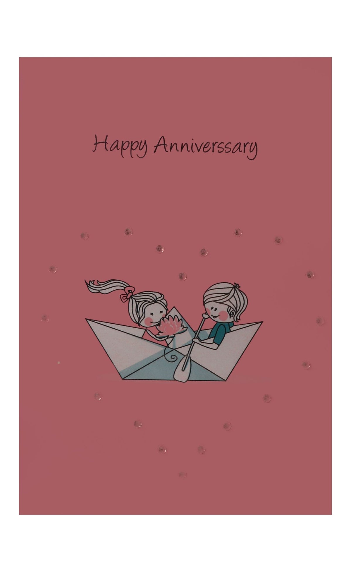 Nextdoor Happy Anniversary Pink Printed Greeting Card with Envelope – 17x13cm