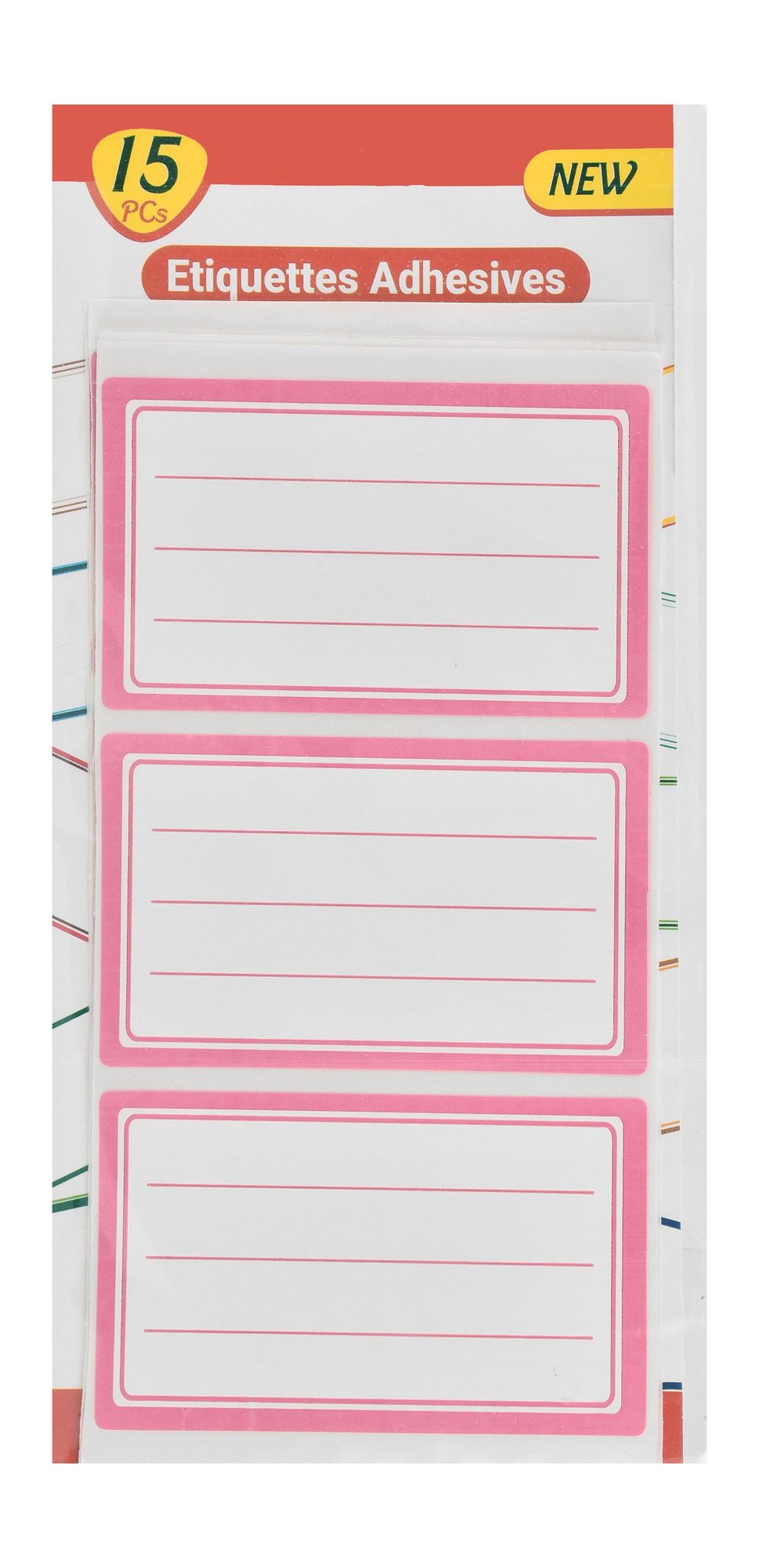 Discovery Blue Adhesive Name Labels with Arabic School Schedule – 45 Pieces