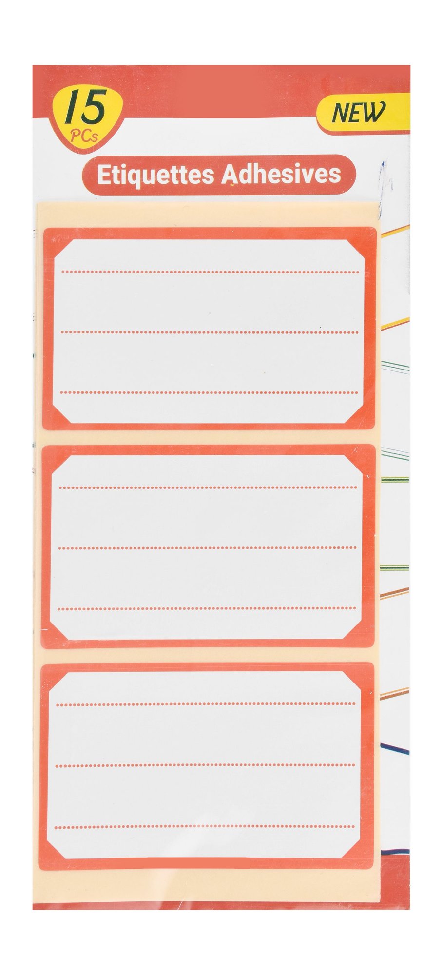 Discovery Blue Adhesive Name Labels with Arabic School Schedule – 45 Pieces