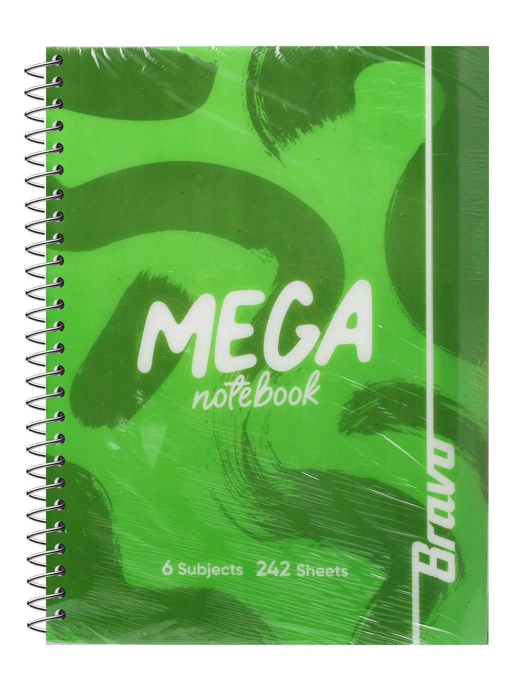 Bravo Mega Pink Spiral 6 Subject Lined Notebook – 242 Sheets