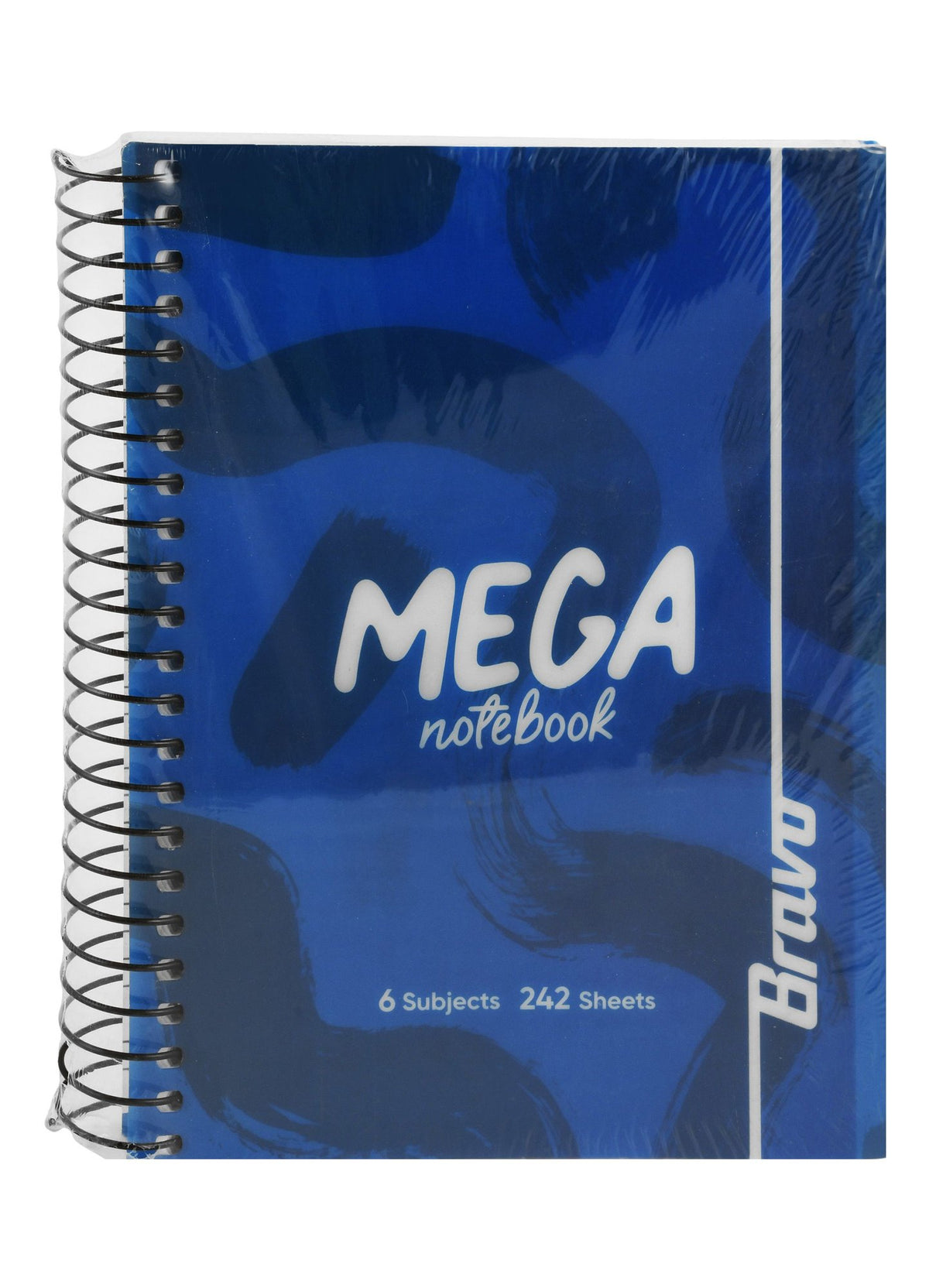 Bravo Mega A5 Blue Spiral 6 Subject Lined Notebook – 242 Sheets