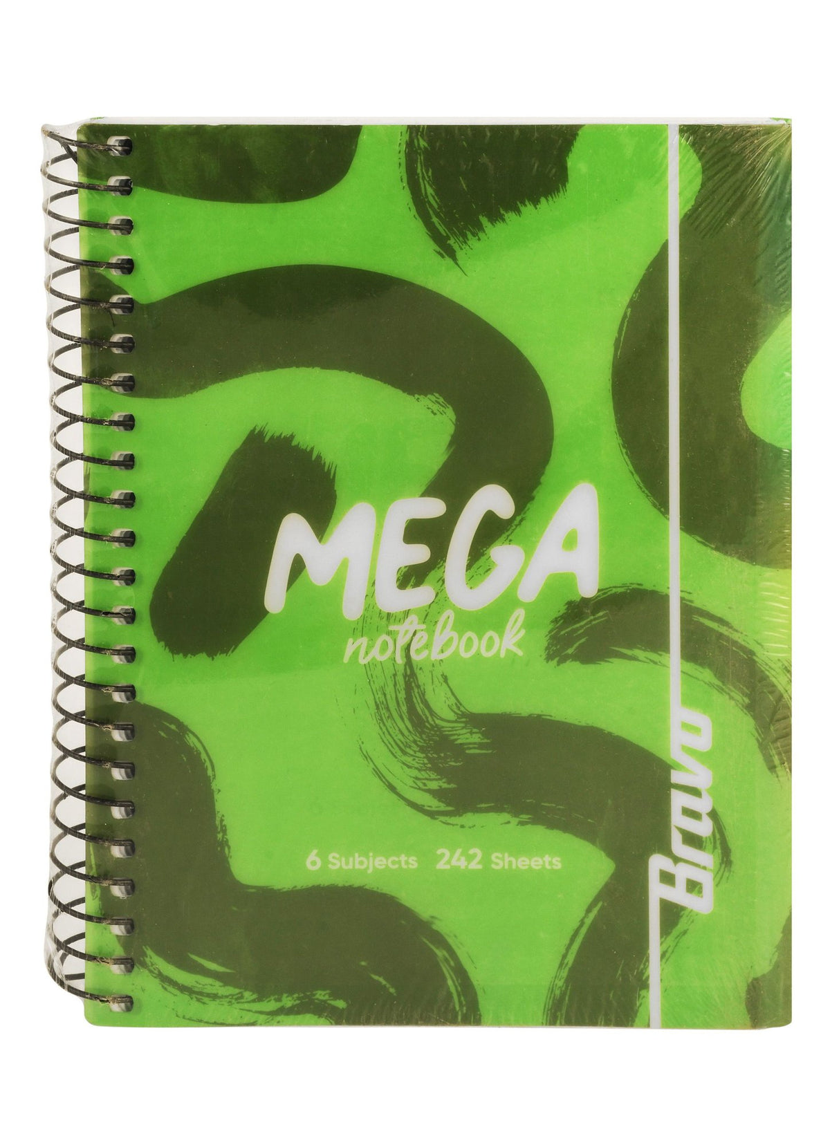 Bravo Mega A5 Blue Spiral 6 Subject Lined Notebook – 242 Sheets