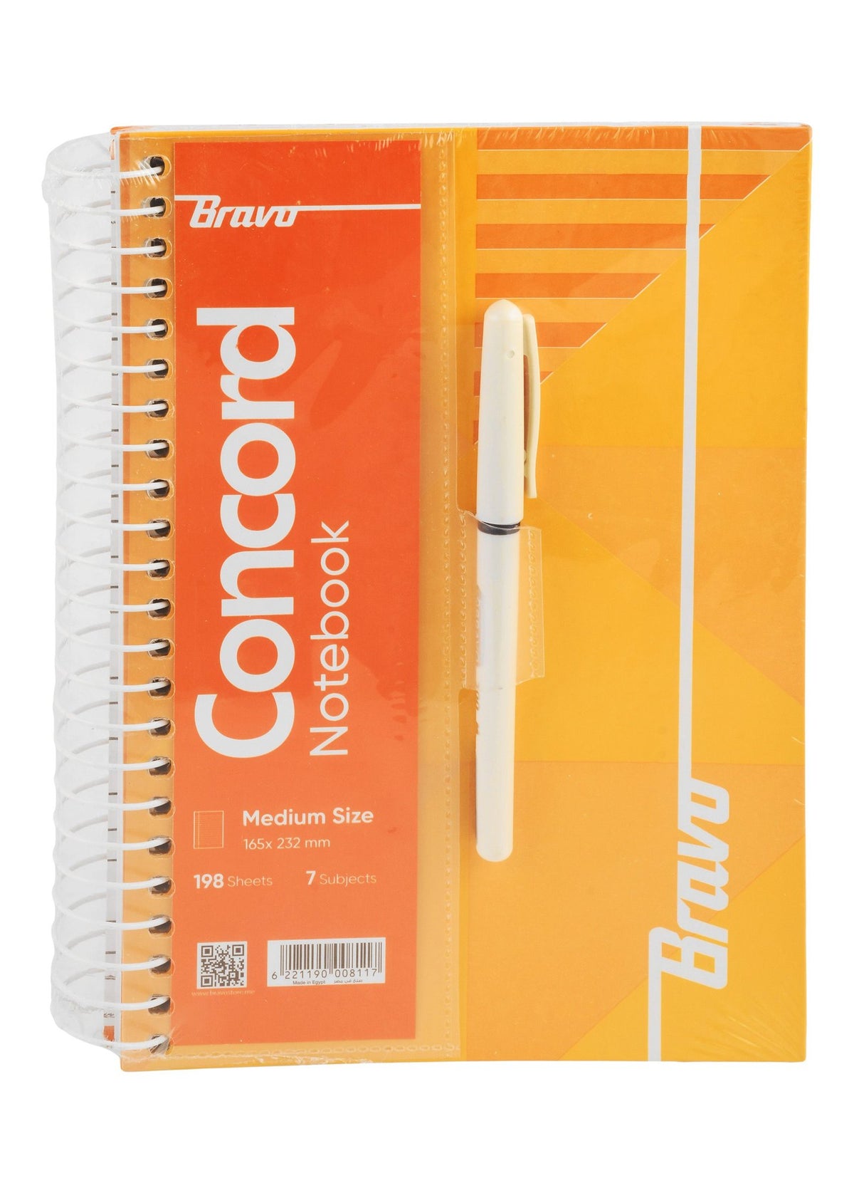 Bravo Concord Spiral 7 Subject Notebook with Pen – 198 Sheets