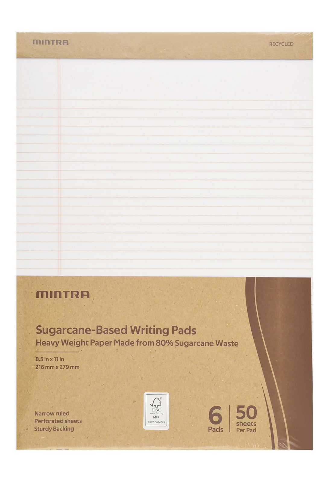 Mintra Notepads 11 × 8.5 cm – 50 Sheets, 6 Pack