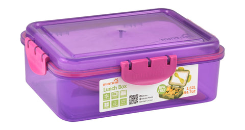 Mintra Purple 1.62L Lunch Box with Spork