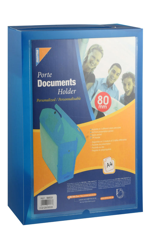 Mintra A4 Blue 80mm Plastic Document Holder