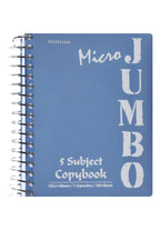 Mintra Micro Jumbo A6 Light Blue Spiral 5 Subject Single Lined Notebook – 200 Sheets