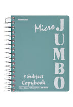 Mintra Micro Jumbo A6 Light Blue Spiral 5 Subject Single Lined Notebook – 200 Sheets