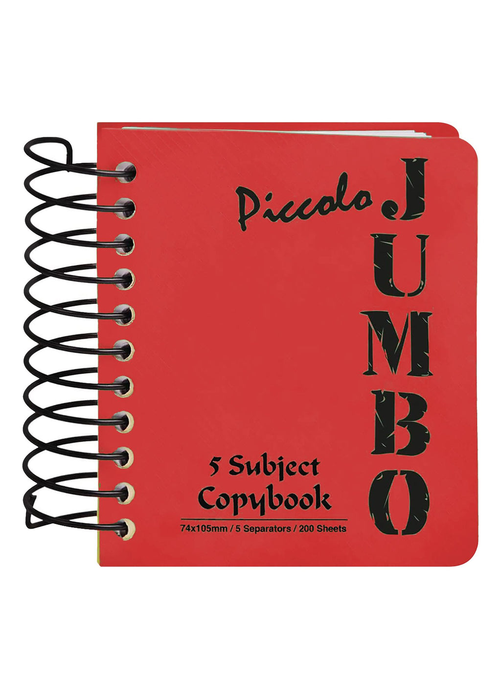 Mintra Piccolo Jumbo A7 Green Spiral 5 Subject Lined Copybook – 200 Sheets