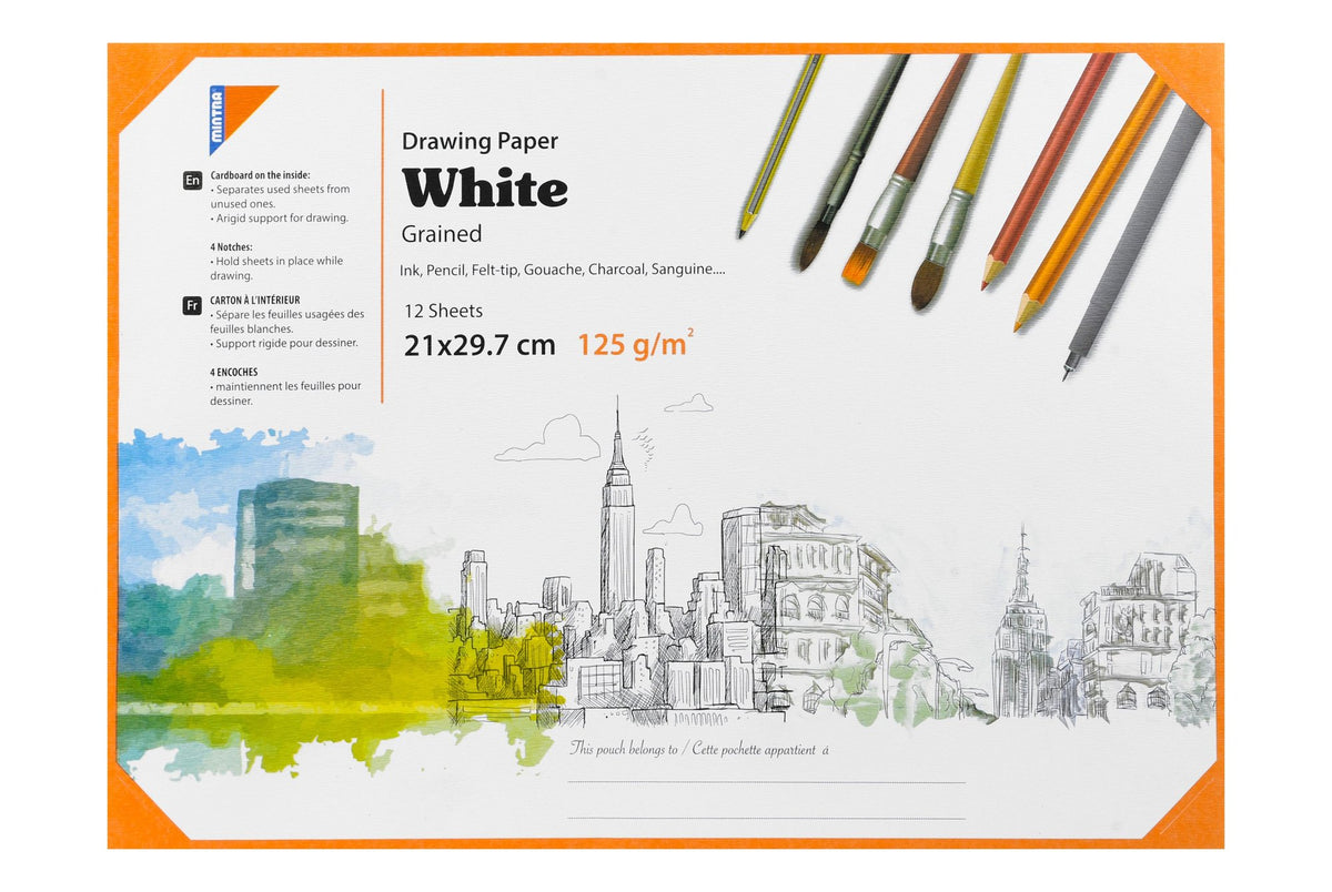 Mintra A4 White Drawing Pad – 12 Sheets
