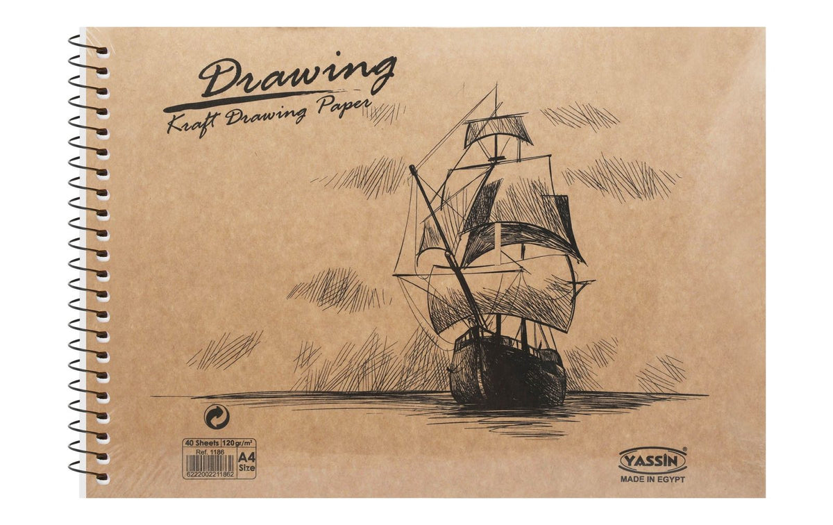 Kraft Sketchbook A4 – 40 Sheets, Wire-Bound, 140 gsm