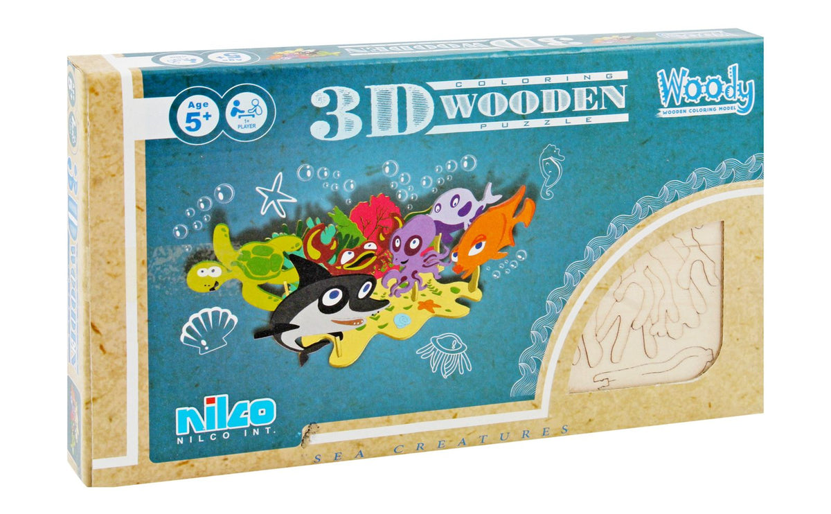 Nilco Wooden Puzzle & Coloring Set
