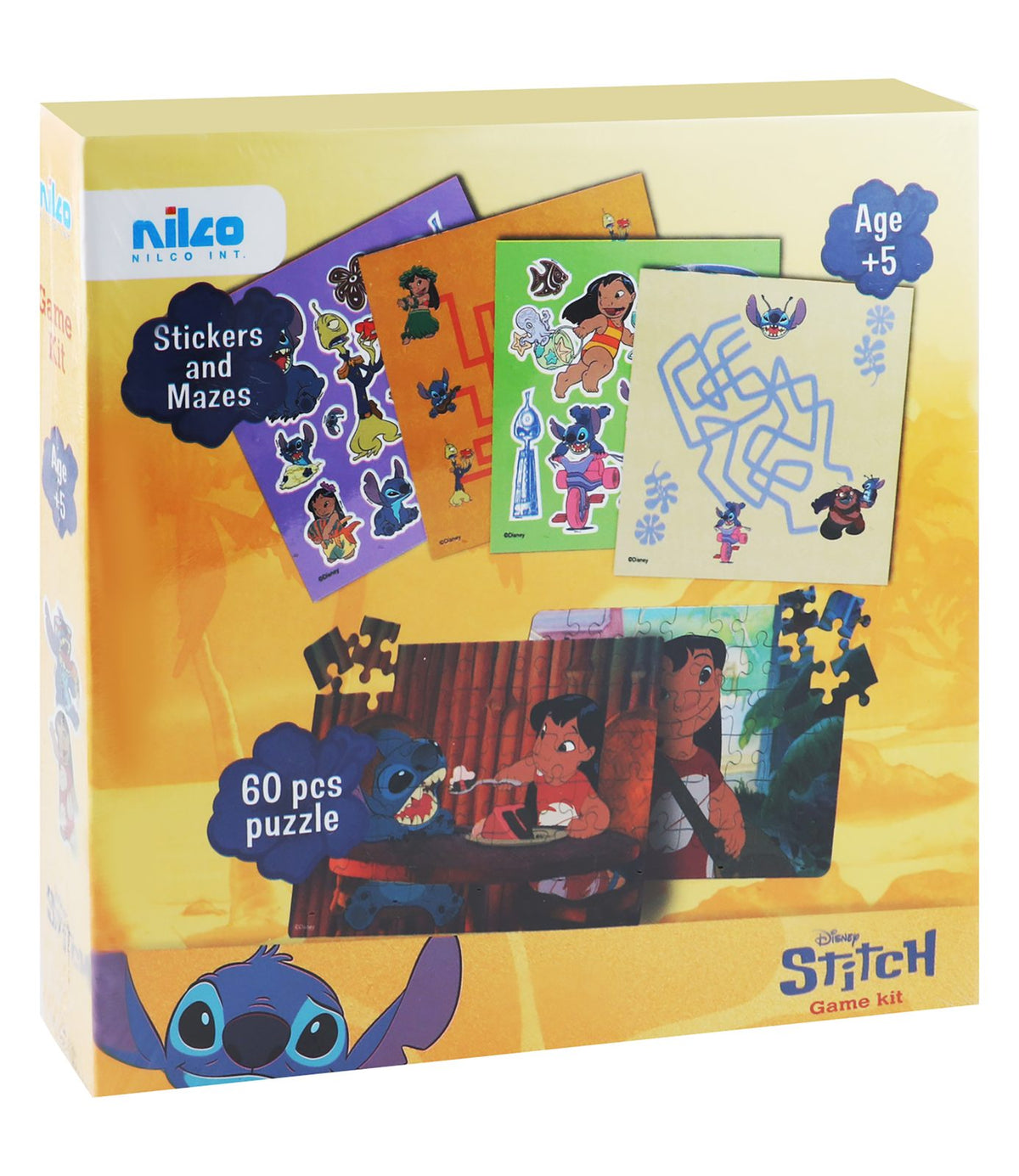 Disney Stitch Game Kit – Puzzles, Stickers & Mazes