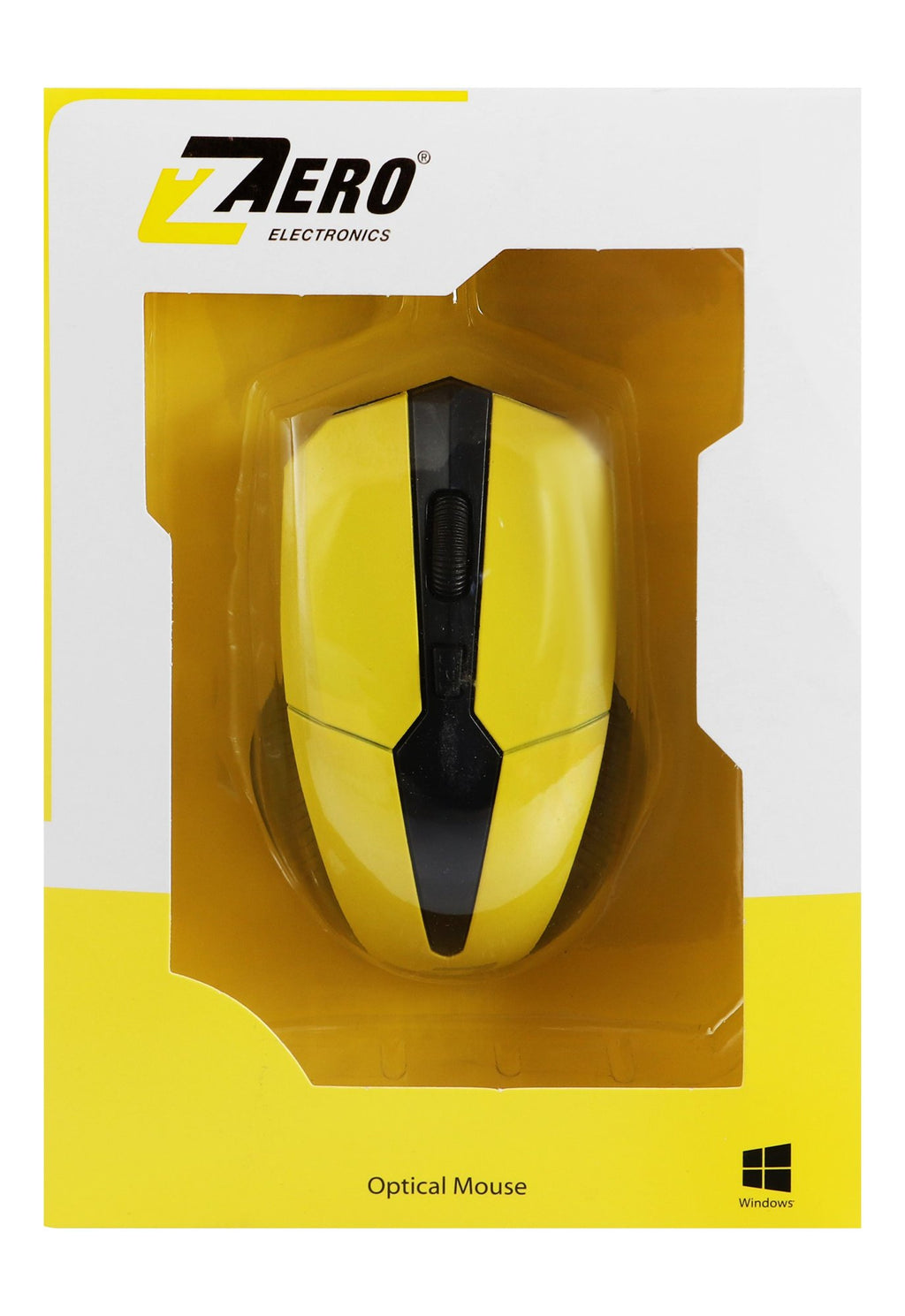 Zero Electronics Wireless Optical Mouse – Black & Yellow, ZR-1300