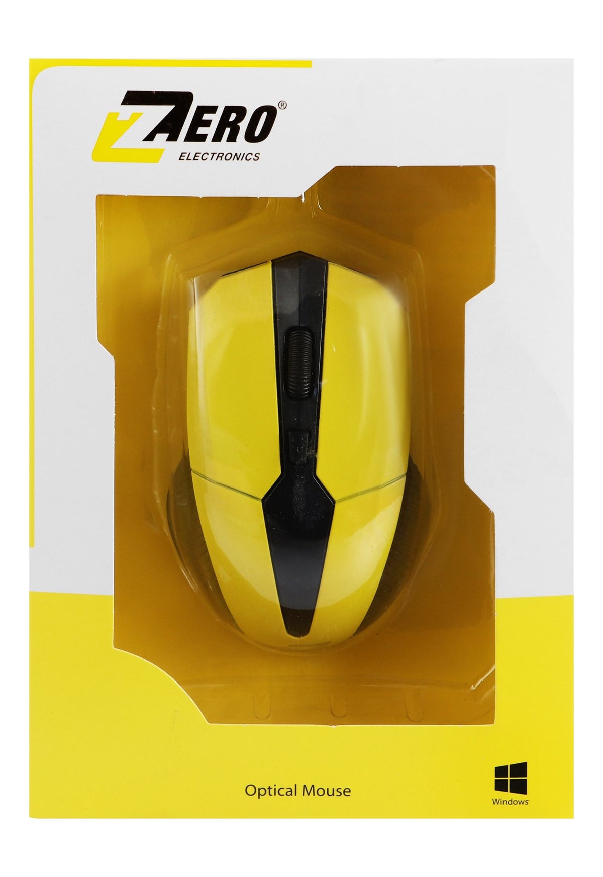 Zero Electronics Wireless Optical Mouse – Black & Yellow, ZR-1300