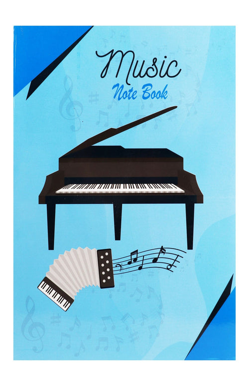 Discovery A4 Blue Piano Print Music Notebook – 20 Sheets