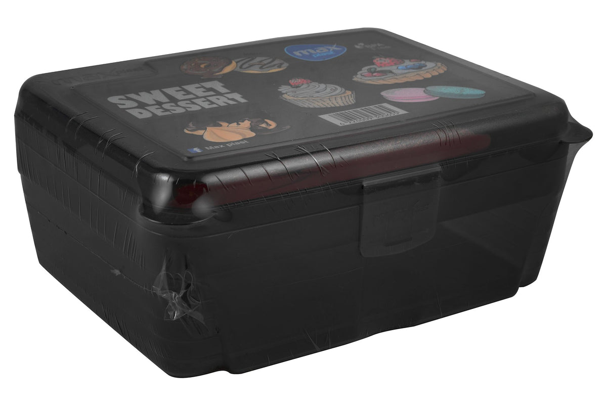 Max Plast Sweet Dessert Black Food Container