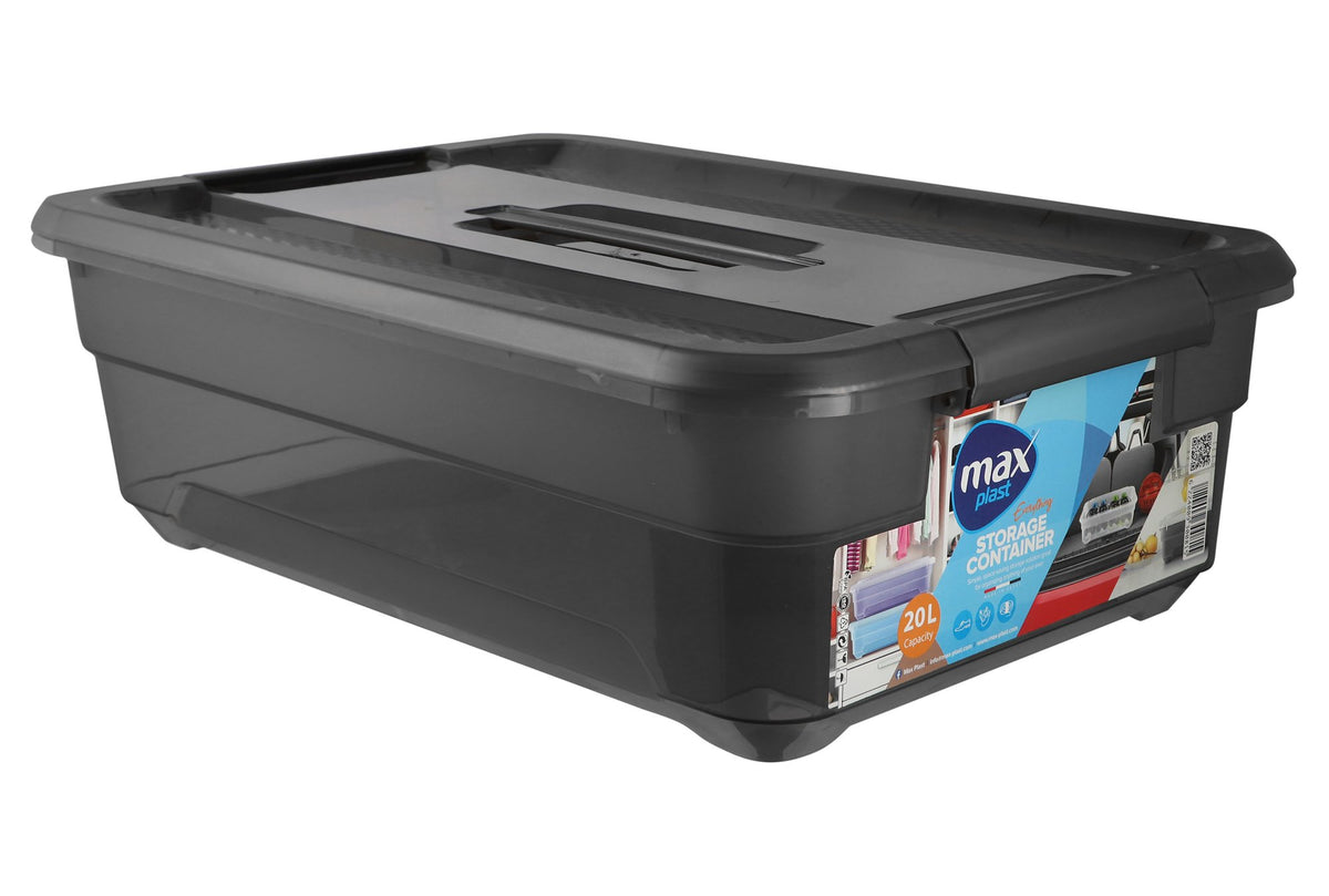 Max Plast Everything Clear & White 20L Storage Container – 17x50x38cm