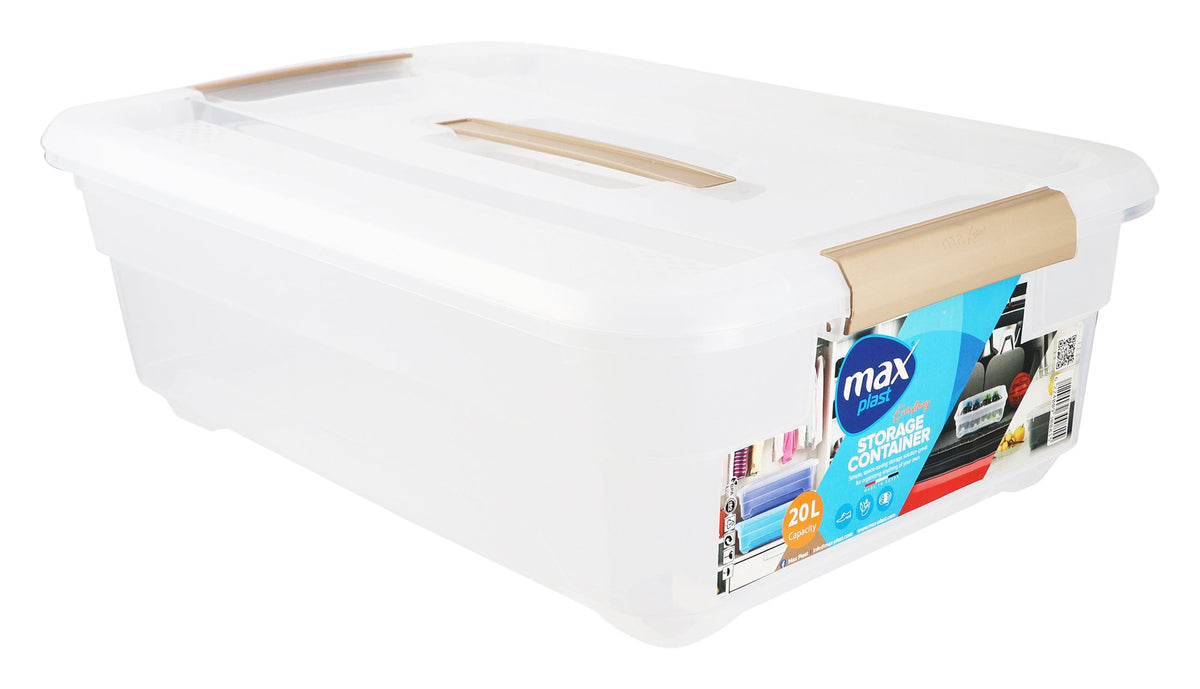 Max Plast Everything Clear & White 20L Storage Container – 17x50x38cm