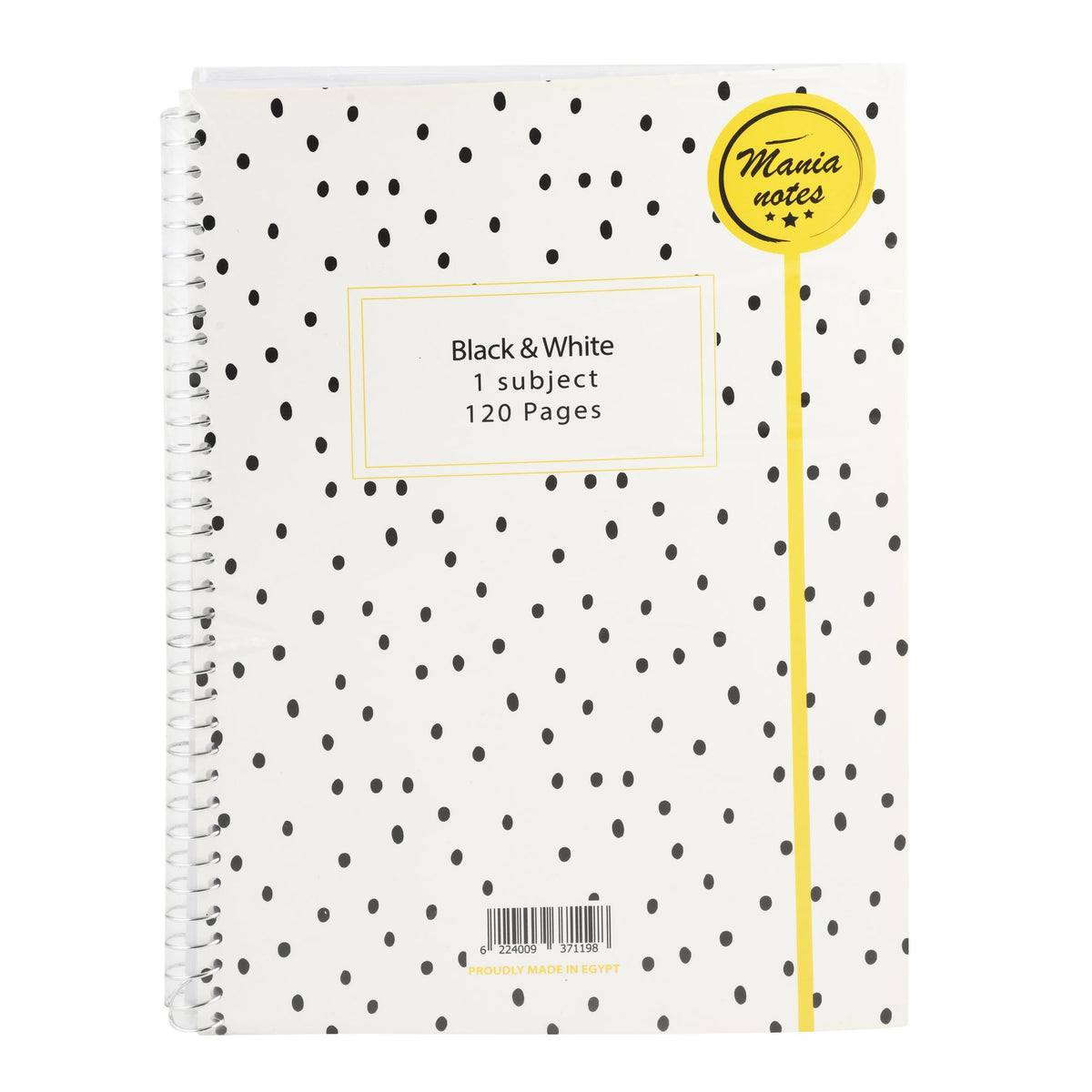 Mania Notes Black & White Notebook – 1 Subject, 120 Pages