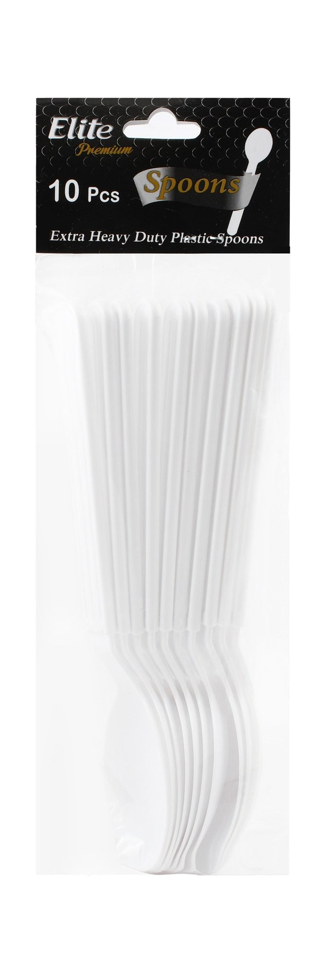 Elite White Disposable Extra Heavy Duty Plastic Spoons